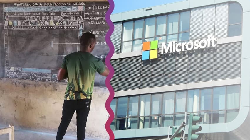 Kara Tahtada ‘Word’ Öğreten Öğretmene Microsoft’tan Bilgisayar Sözü